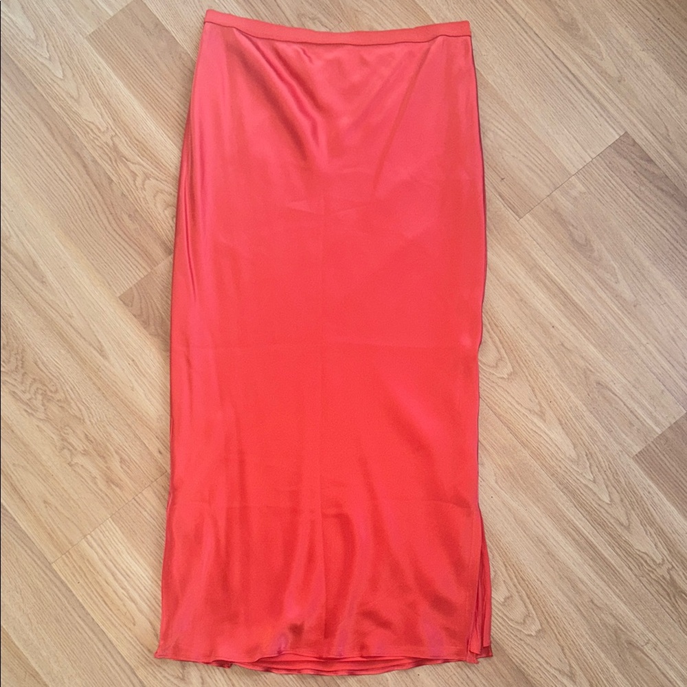 Cami NYC Silk Orange Midi Skirt Size Medium